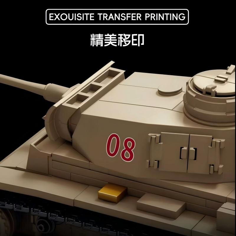 TK9002 1:8 Panzer III Tank Building Blocks, 481 PCS WW2 German Dark Gray Medium Tank Static Model, Adult Collectible Building Brick Gift