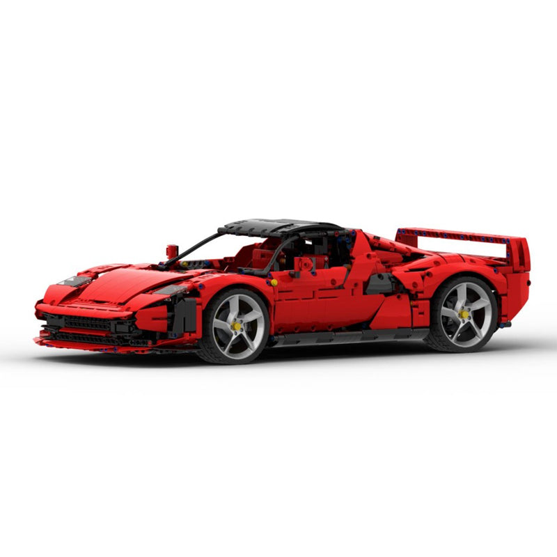 MOC-261024 1:8 Sports Car Ferrarl SC40 Building Block Set 2898pcs Collectible Model Kit with Custom Wheels