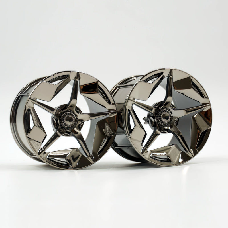 GULY 3# Wheel Rims, 6.6cm OD 4.4cm Width, 1:8 Scale Building Block Rims, Compatible with Technic 42115 42083 Car Model, MOC Replacement Parts, 5 Colors Available, Rims Only or Rims with Tires Option