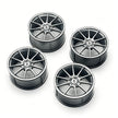 P1 1:8 Scale Building Block Wheel Rims, Size 7.5cm x 4cm, 7 Colors Available Gunmetal, Silver, Black, Red, Orange, Gold, Electroplated Gold, Compatible with Technic 42172 42143 42232 MOC Car Model, Building Brick Modification Upgrade Parts