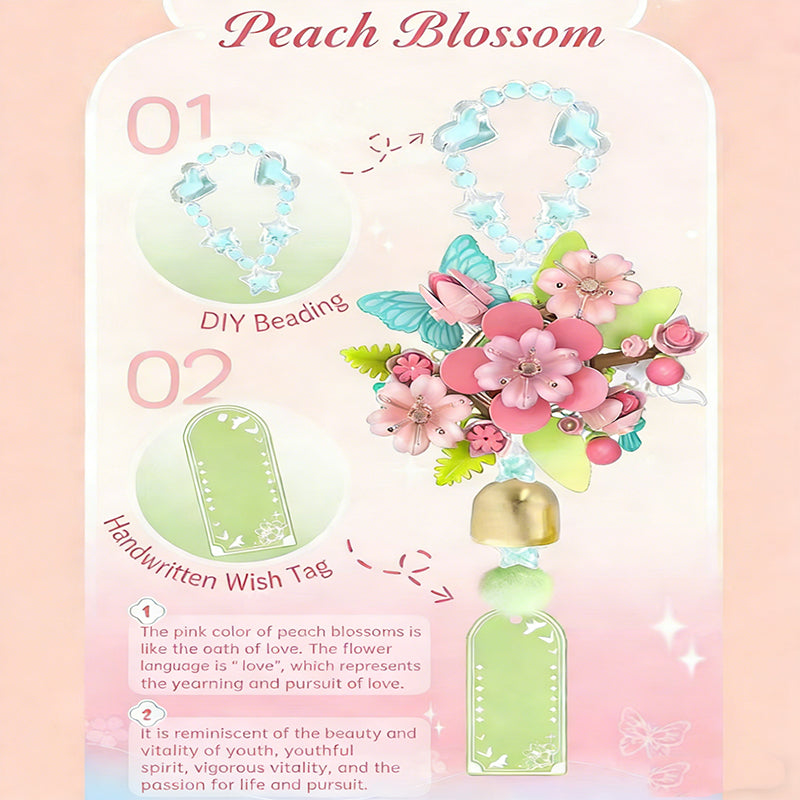 Flower Wishes-Peach Blossom Wind Chime Building Blocks Display-worthy blocks