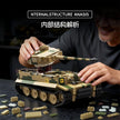 TK8003 1:8 Camouflage Tiger I Tank Building Blocks, 1595 PCS WW2 Military Static Tank Model, Adult Collectible Building Brick Gift