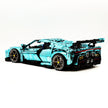 GULY-10623 1:8 Sports Car Italian Electroplated Tiffany Blue Building Block Set 3981pcs Adult Collector Collectible Model Kit