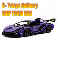 Purple Lamborghini supercar 3654pcs