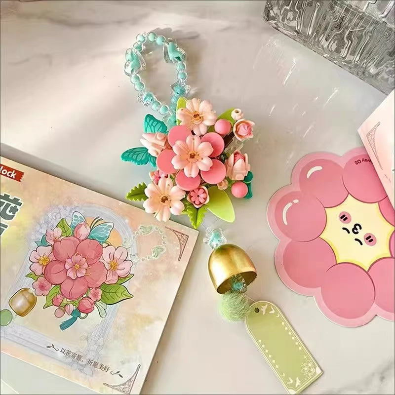 Flower Wishes-Peach Blossom Wind Chime Building Blocks Display-worthy blocks