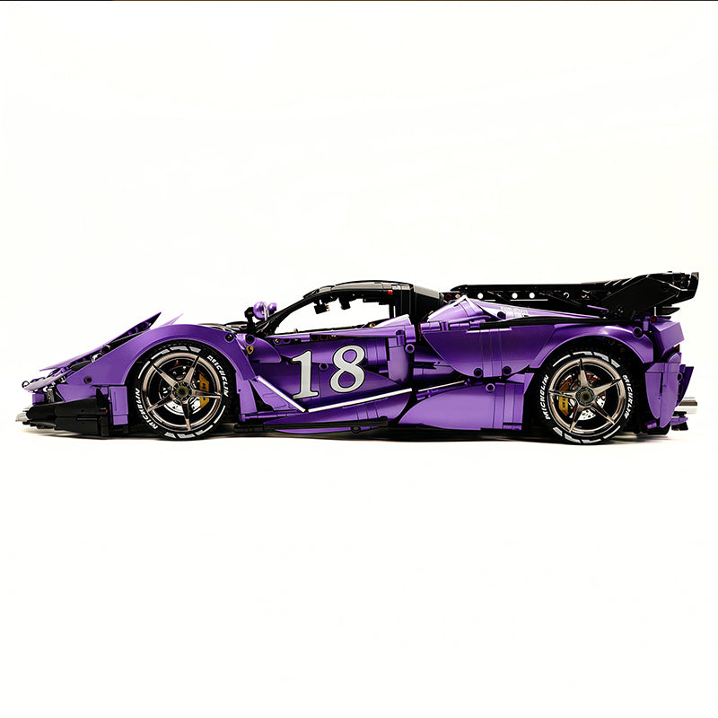 CADA-C61505 1:8 Sports Car LaFerrari Custom Purple Building Block Set 4739pcs Adult Collector Collectible Model Kit