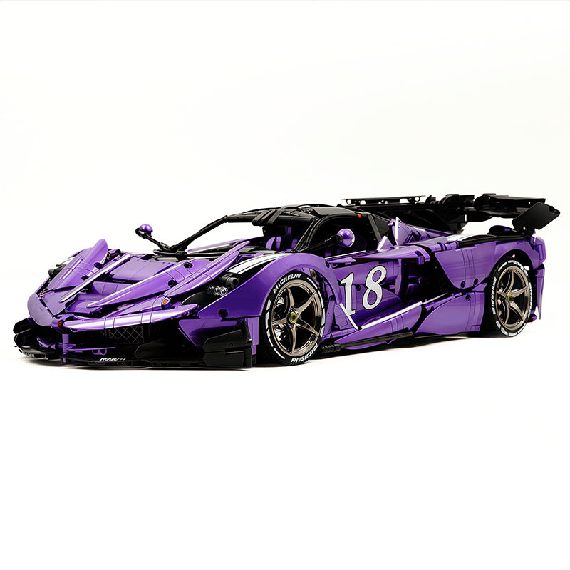 CADA-C61505 1:8 Sports Car LaFerrari Custom Purple Building Block Set 4739pcs Adult Collector Collectible Model Kit