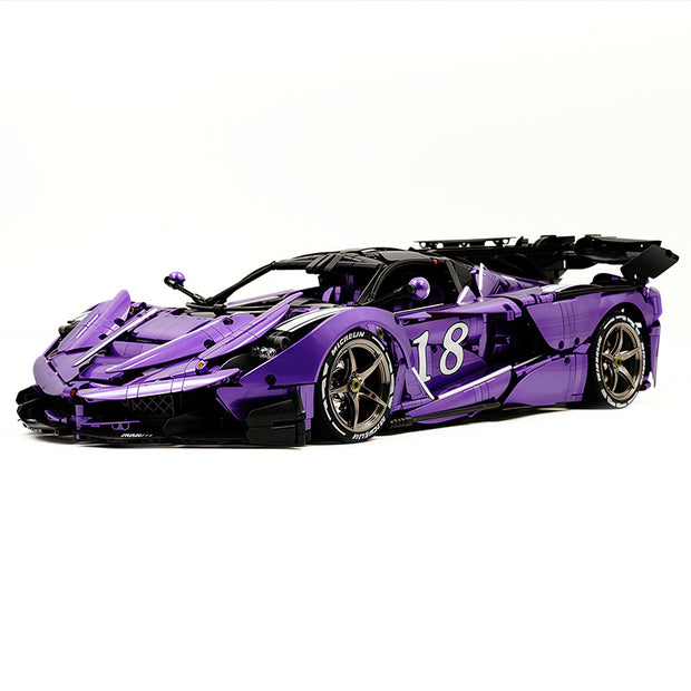 CADA-C61505 1:8 Sports Car LaFerrari Custom Purple Building Block Set 4739pcs Adult Collector Collectible Model Kit