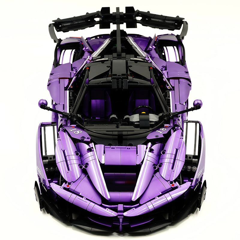 CADA-C61505 1:8 Sports Car LaFerrari Custom Purple Building Block Set 4739pcs Adult Collector Collectible Model Kit