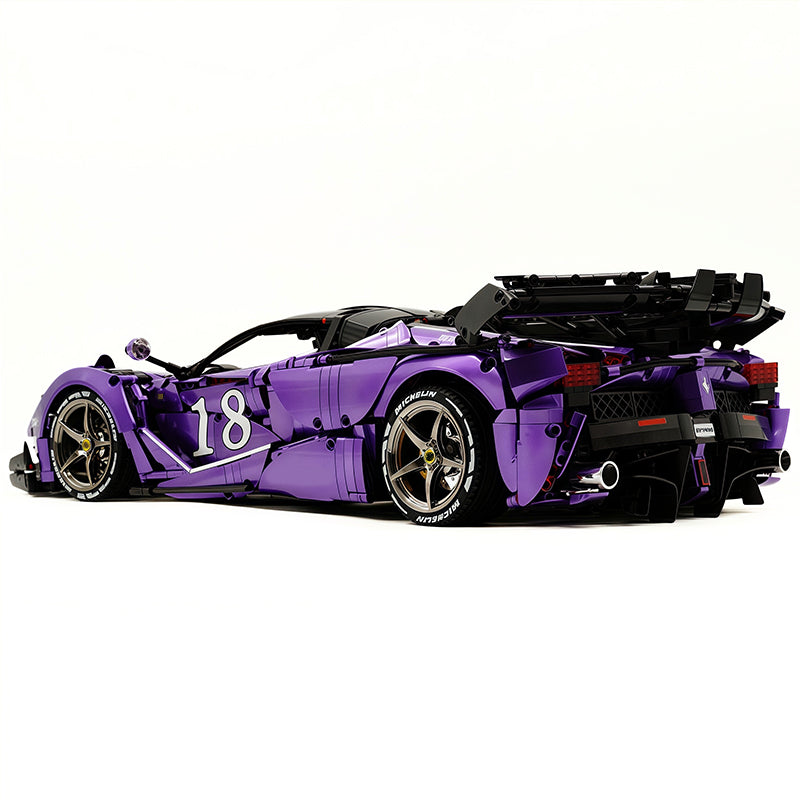 CADA-C61505 1:8 Sports Car LaFerrari Custom Purple Building Block Set 4739pcs Adult Collector Collectible Model Kit