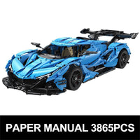 Technical Sports Car Hypercar Building Blocks 4449pcs