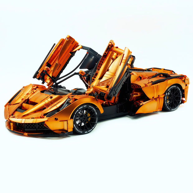 CADA-C61505 1:8 Sports Car LaFerrari Electroplating Orange Building Block Set 4739pcs Adult Collector Collectible Model Kit