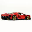 GULY-10621 1:8 Sports Car Alfa Romeo Chrome Version Custom Red Building Block Set 4208pcs Adult Collector Collectible Model Kit