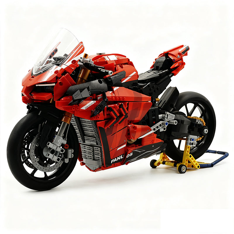 672101 Motorcycle Car Model Building Blocks MOC Racing V4S Vehicles Bricks  2129pcs