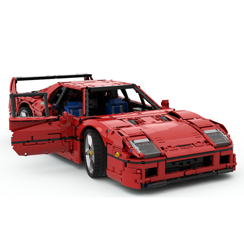 MOC-140404 1:8 Sports Car Ferrarі F40 Building Block Set 3603pcs Collectible Model Kit with Custom Wheels