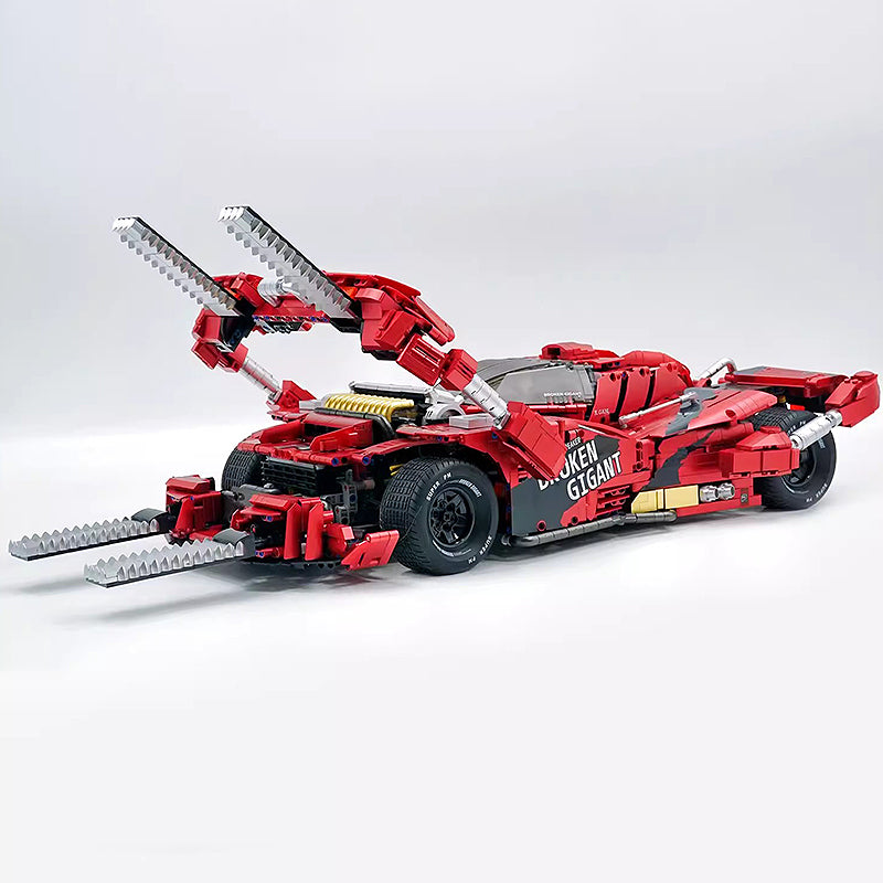 GULY 10619 Technic Retro Racing Car Building Blocks Set, 1:8 Scale Giant Retro 4‑Wheel Drive Race Car Model Kit, 4158 PCS Collectible Sports Car Bricks Toy for Adults & Teens,  Paper Instruction Only