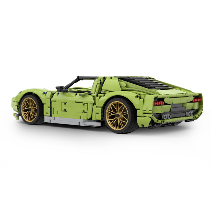 MOC-119000 1:8 Sports Car Lamborghini Miura Concept Building Block Set 3435pcs Collectible Model Kit with Custom Wheels
