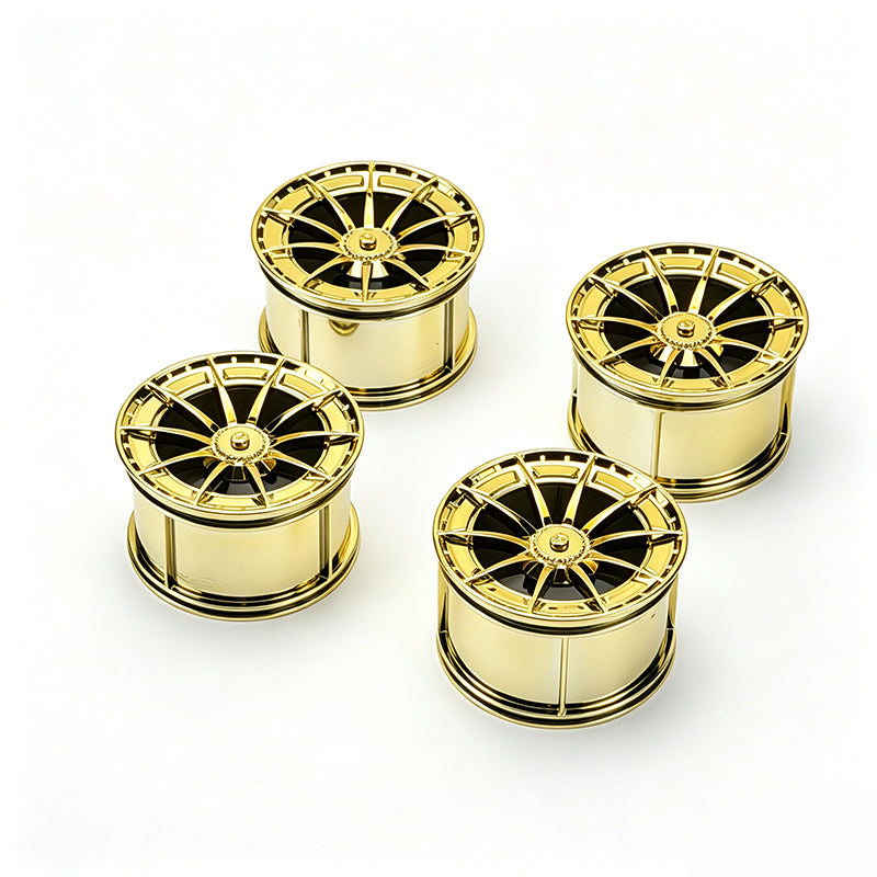 Benz Style 1:8 Building Block Wheel Rims 6.6×4.2cm, Compatible with Technic 42115 42083, 5 Electroplated Color Options, MOC Supercar Model Mod Accessories