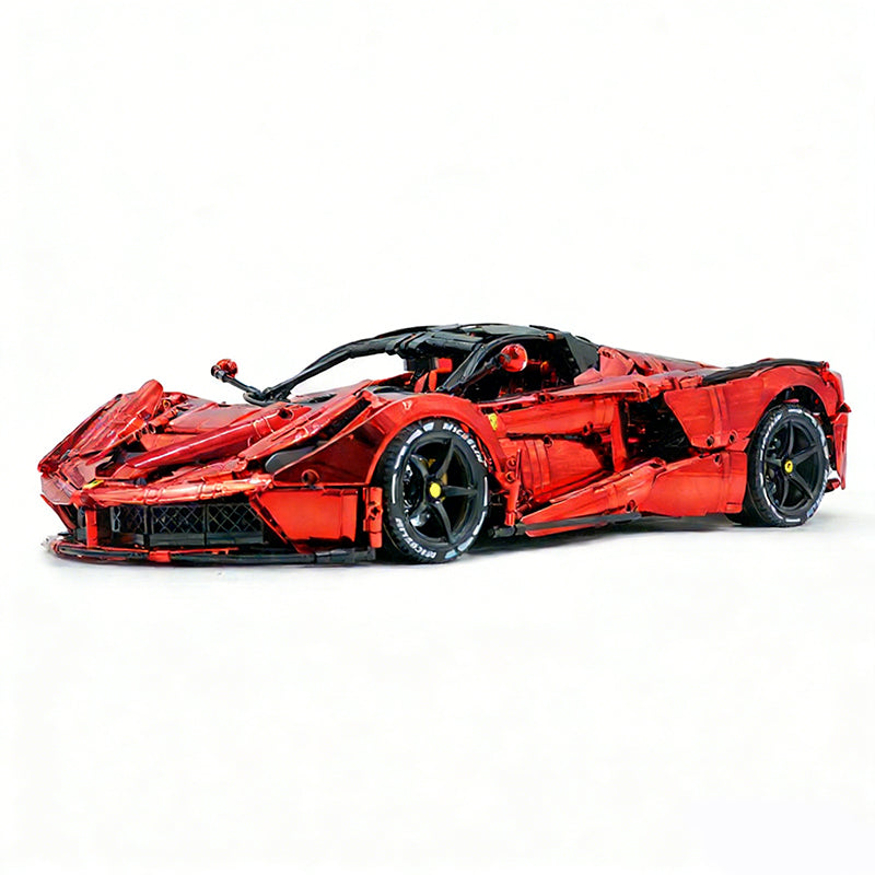 CADA-C61505 1:8 Sports Car LaFerrari Electroplating Red Building Block Set 4739pcs Adult Collector Collectible Model Kit