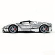 MOC-194680 1:8 Sports Car Ferrari LaFerrari Building Block Set 3636pcs Collectible Model Kit with Custom Wheels