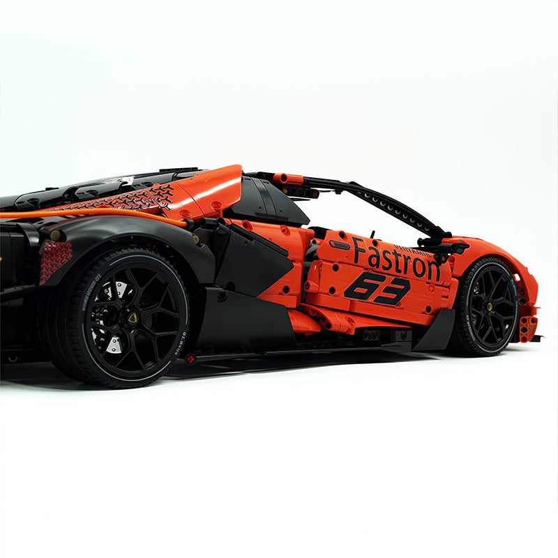 TGL-SCV12 1:8 Sports Car Lamborghini Custom Red Building Block Set 4100pcs Adult Collector Collectible Model Kit