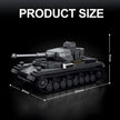 TK9001 1:8 Panzer IV Tank Building Blocks, 653 PCS WW2 German Dark Gray Medium Tank Static Model, Adult Collectible Building Brick Gift