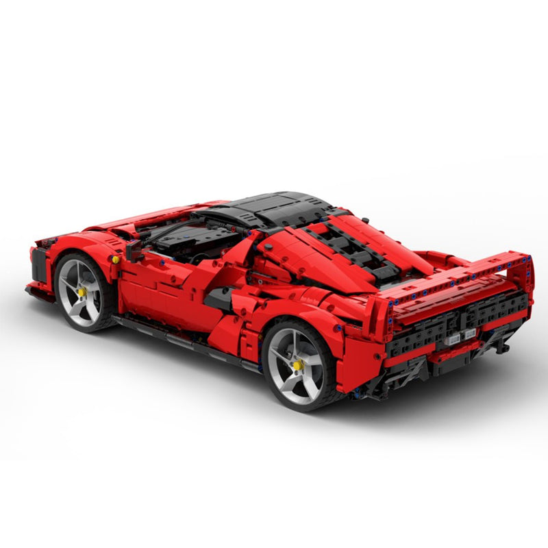 MOC-261024 1:8 Sports Car Ferrarl SC40 Building Block Set 2898pcs Collectible Model Kit with Custom Wheels