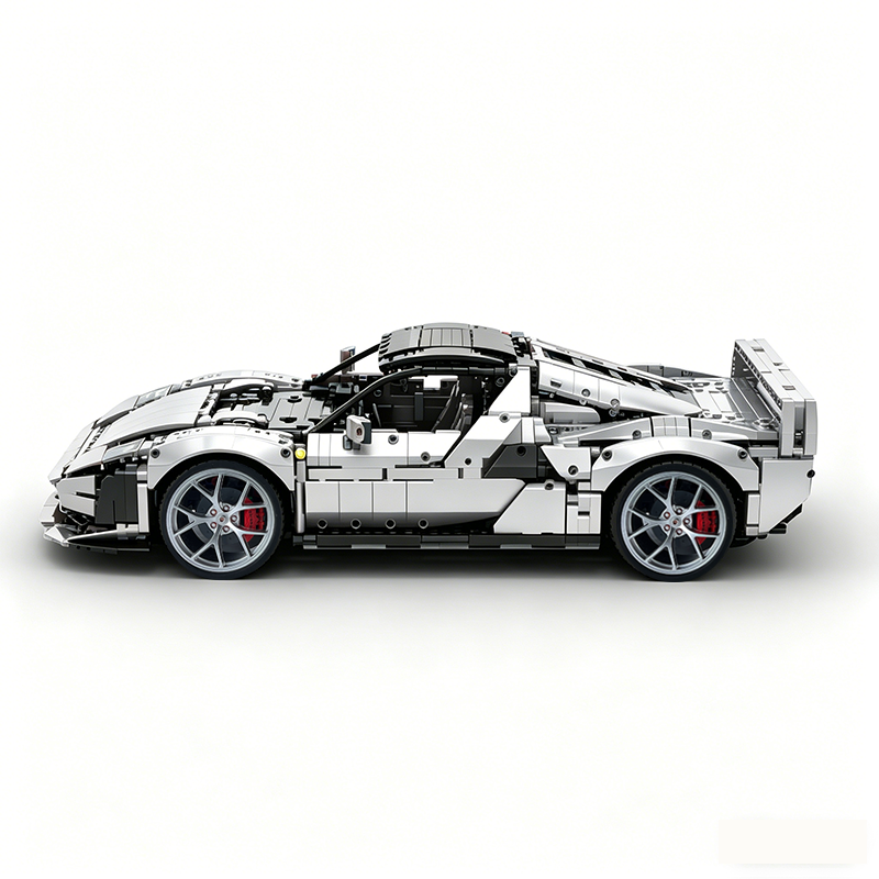 MOC-261024 1:8 Sports Car Ferrarl SC40 Building Block Set 2898pcs Collectible Model Kit with Custom Wheels