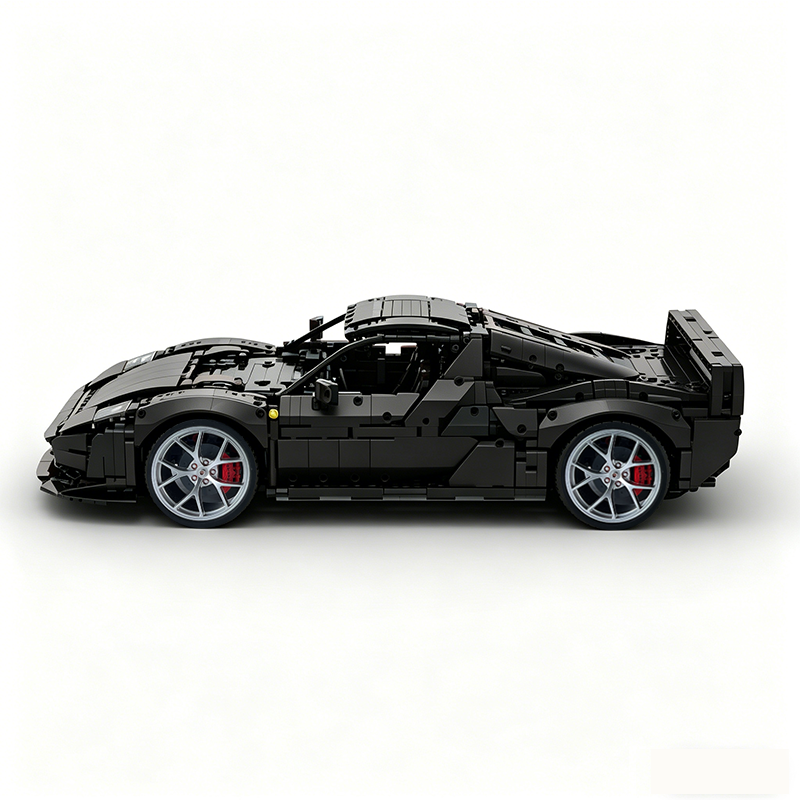 MOC-261024 1:8 Sports Car Ferrarl SC40 Building Block Set 2898pcs Collectible Model Kit with Custom Wheels