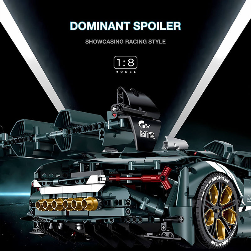Dark Green Concept Supercar Model Building Blocks 3465pcs