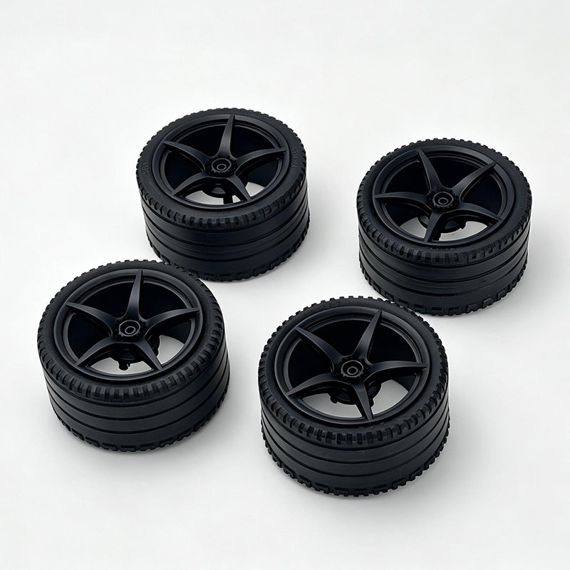 MOC Building Block 6# Wheel Rims 6.5cm Outer Diameter 4.4cm Width, 1:8 Scale Technic Car Replacement Parts Compatible with 42115 42083, 6 Colors, Rims Only or Rims + Tires Combo