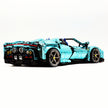 GULY-10623 1:8 Sports Car Italian Electroplated Tiffany Blue Building Block Set 3981pcs Adult Collector Collectible Model Kit