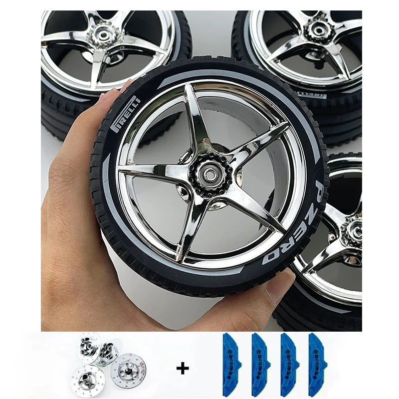 4PCS Custom electroplated building block accessories wheel set