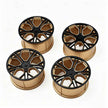 35187 1:8 Scale Building Block Wheel Rims, Size 6.5cm x 4.4cm, 4 Colors Available Black-Gold, Silver, Blue-White, Black, Compatible with Technic 42115 42083 MOC Car Model, Building Brick Modification Upgrade Parts
