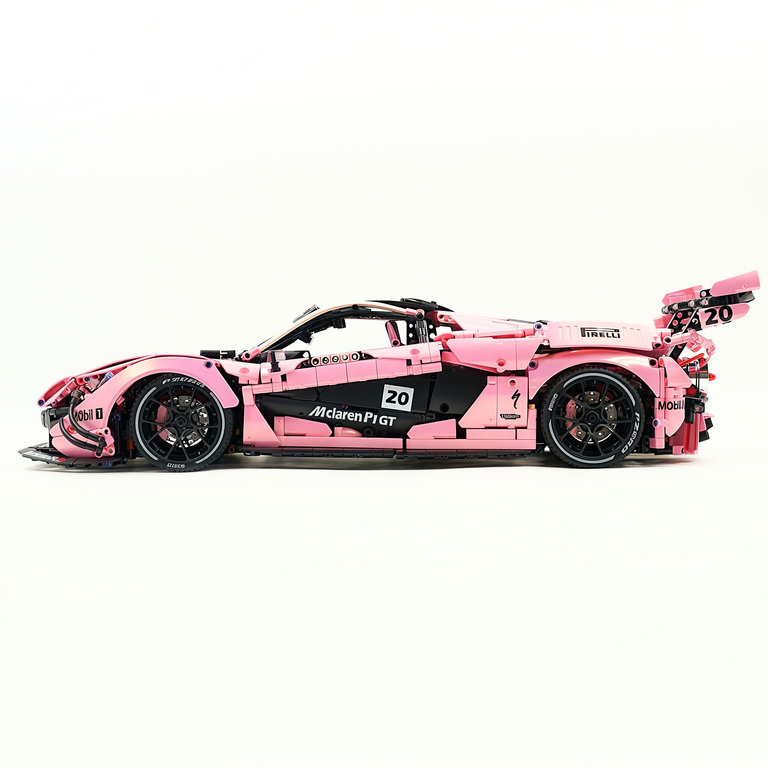 TGL-42172 1:8 Sports Car McLaren P1 Custom Pearlescent Pink Building Block Set 3886pcs Adult Collector Collectible Model Kit