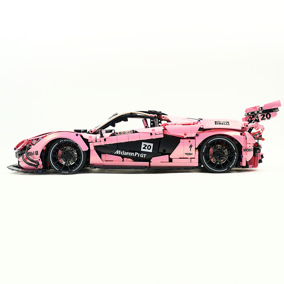 TGL-42172 1:8 Sports Car McLaren P1 Custom Pearlescent Pink Building Block Set 3886pcs Adult Collector Collectible Model Kit