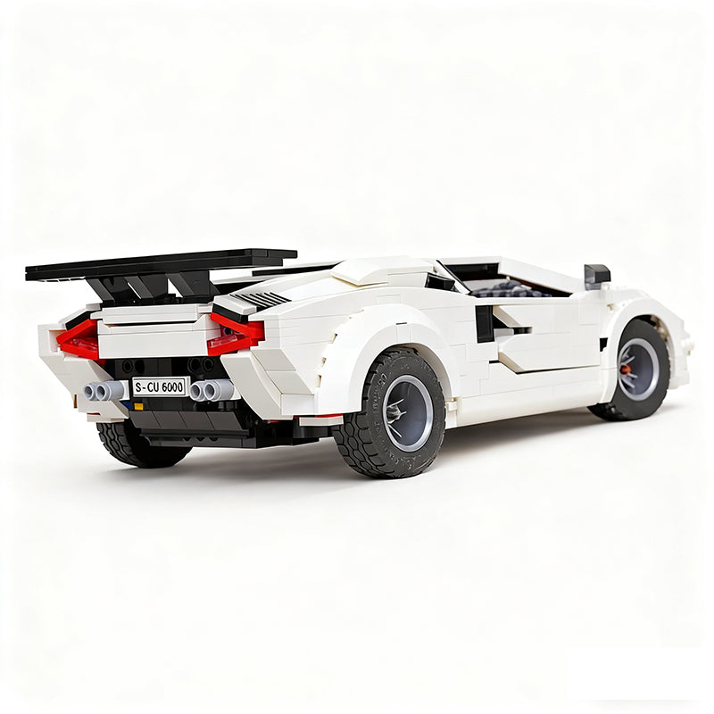 White Supercar compatible with 10295 building blocks