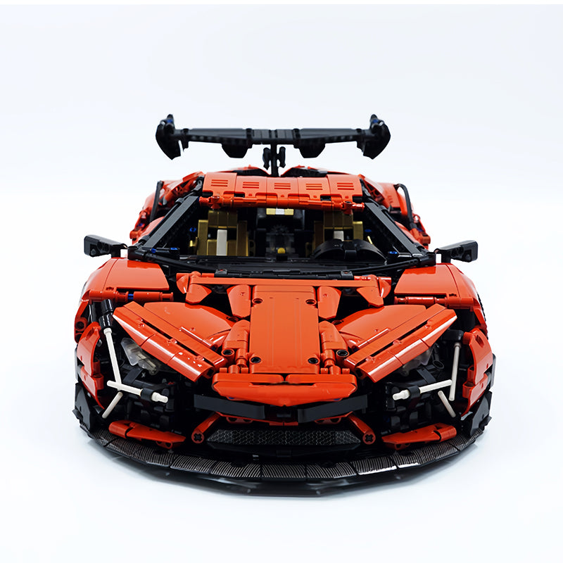 GULY-10624 1:8 Sports Car Series-Lamborghini Custom Orange Building Block Set 4105pcs Adult Collector Collectible Model Kit