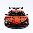 GULY-10624 1:8 Sports Car Series-Lamborghini Custom Orange Building Block Set 4105pcs Adult Collector Collectible Model Kit
