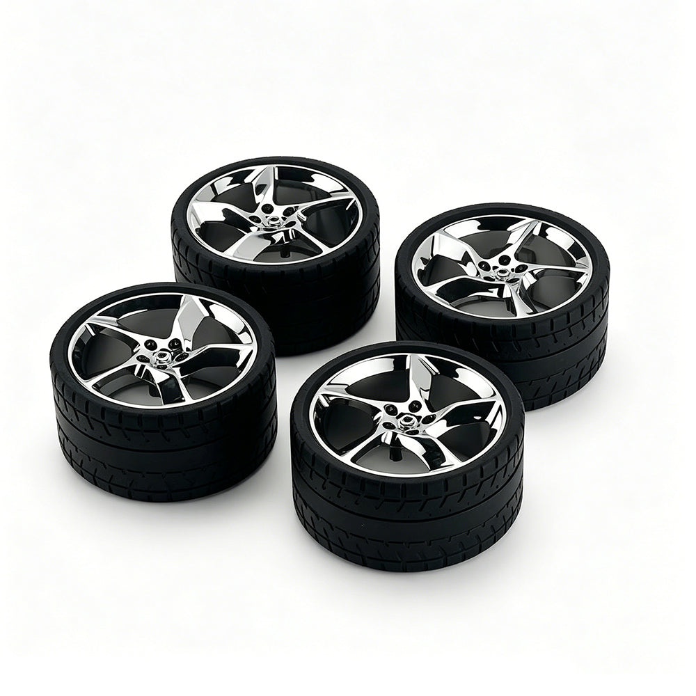 SP3 1:8 Building Block Wheel Rims 7.5×.4cm, Compatible with Technic 42172 42143 42232, 8 Colors Electroplated Series, MOC Model Car Mod Accessories