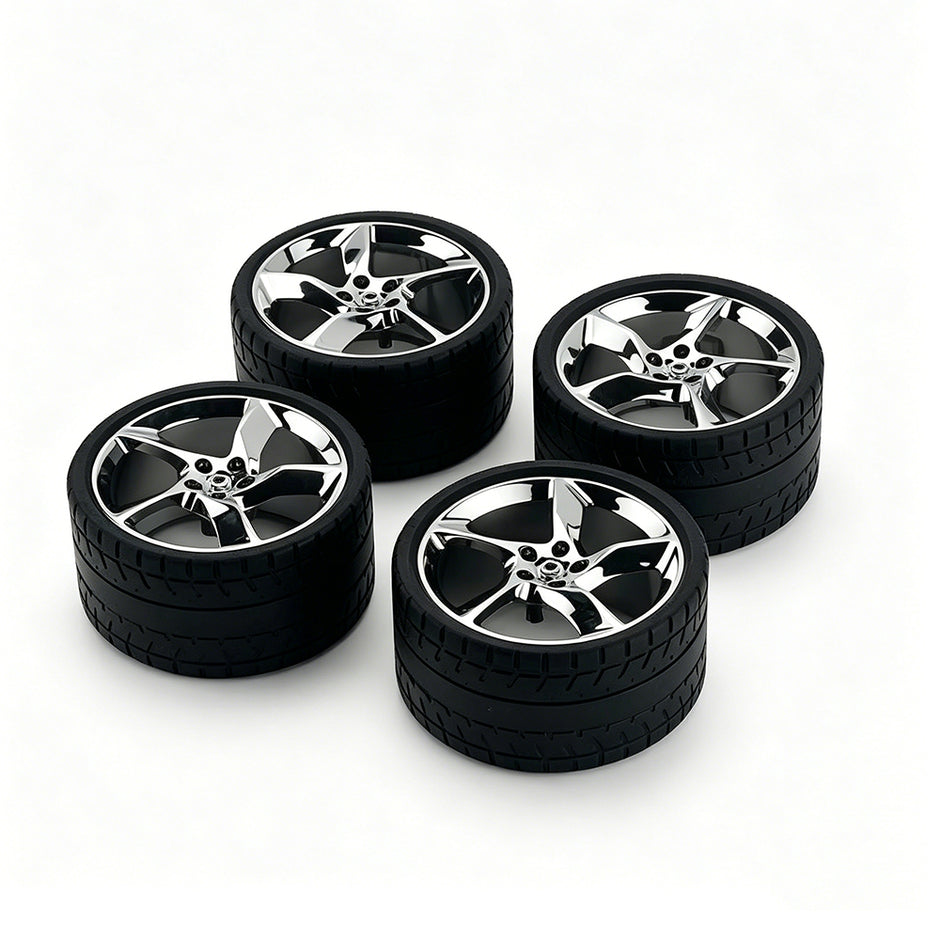 SP3 1:8 Building Block Wheel Rims 7.5×.4cm, Compatible with Technic 42172 42143 42232, 8 Colors Electroplated Series, MOC Model Car Mod Accessories