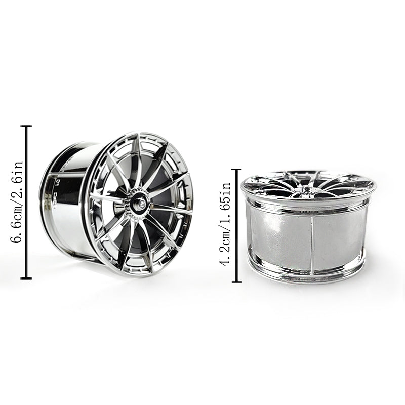 Benz Style 1:8 Building Block Wheel Rims 6.6×4.2cm, Compatible with Technic 42115 42083, 5 Electroplated Color Options, MOC Supercar Model Mod Accessories