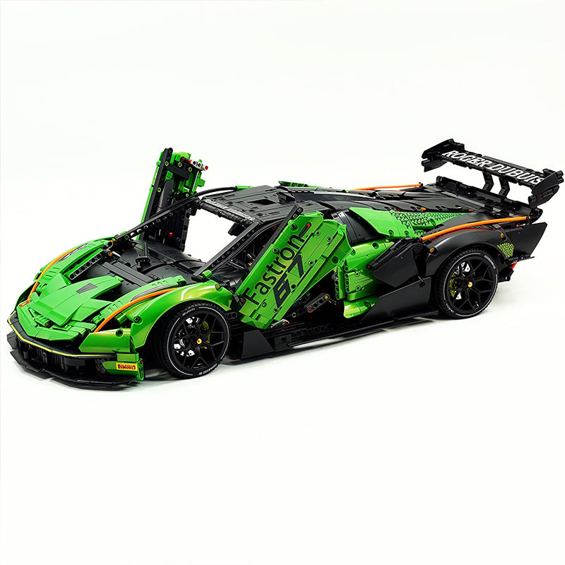 TGL-SCV12 1:8 Sports Car Lamborghini Custom Green Building Block Set 4100pcs Adult Collector Collectible Model Kit