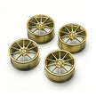 P1 1:8 Scale Building Block Wheel Rims, Size 7.5cm x 4cm, 7 Colors Available Gunmetal, Silver, Black, Red, Orange, Gold, Electroplated Gold, Compatible with Technic 42172 42143 42232 MOC Car Model, Building Brick Modification Upgrade Parts