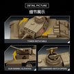 TK9002 1:8 Panzer III Tank Building Blocks, 481 PCS WW2 German Dark Gray Medium Tank Static Model, Adult Collectible Building Brick Gift