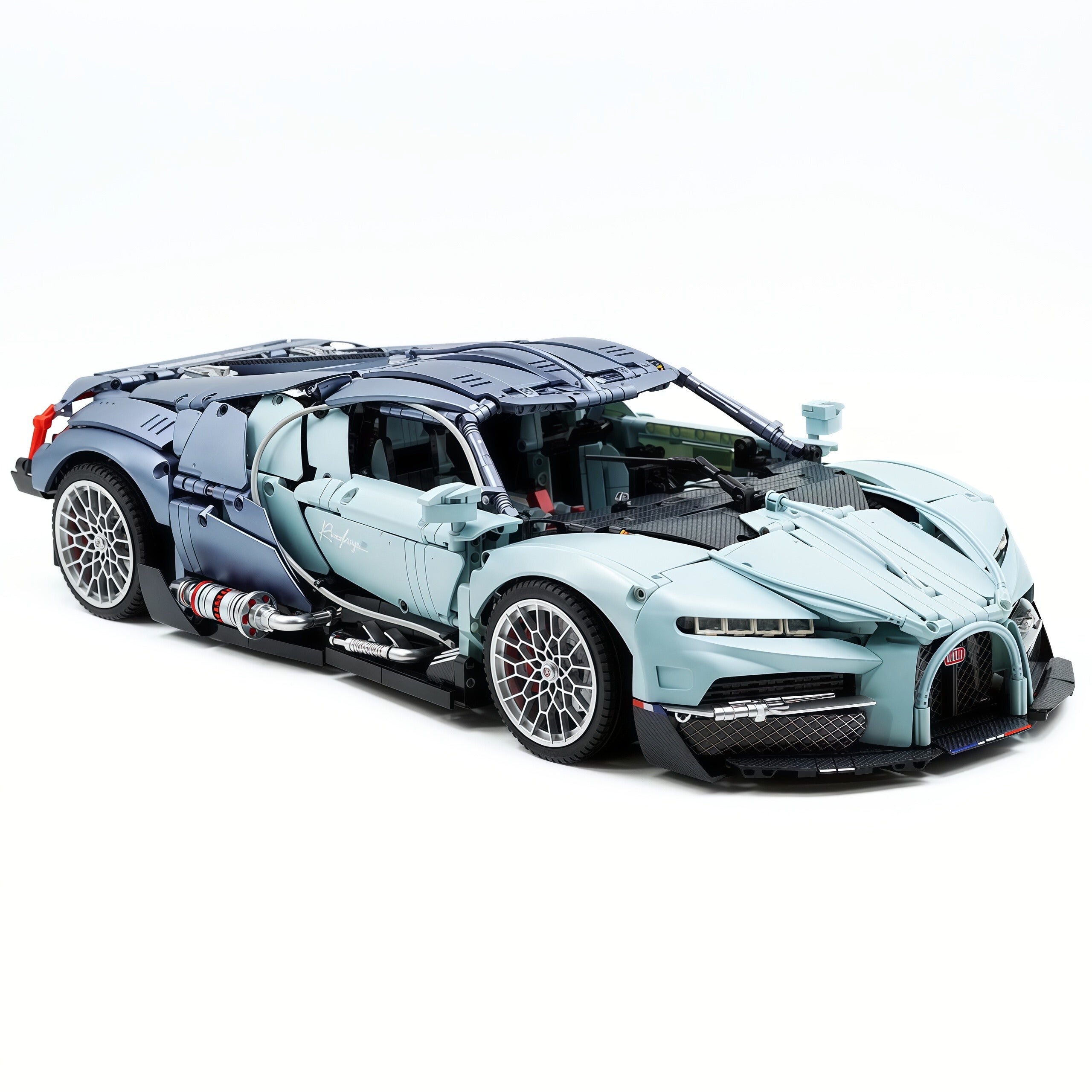 GULY-10648 1:8 Sports Car Bugatti Tourbillon Building Block Set 3719pcs Adult Collector Collectible Model Kit