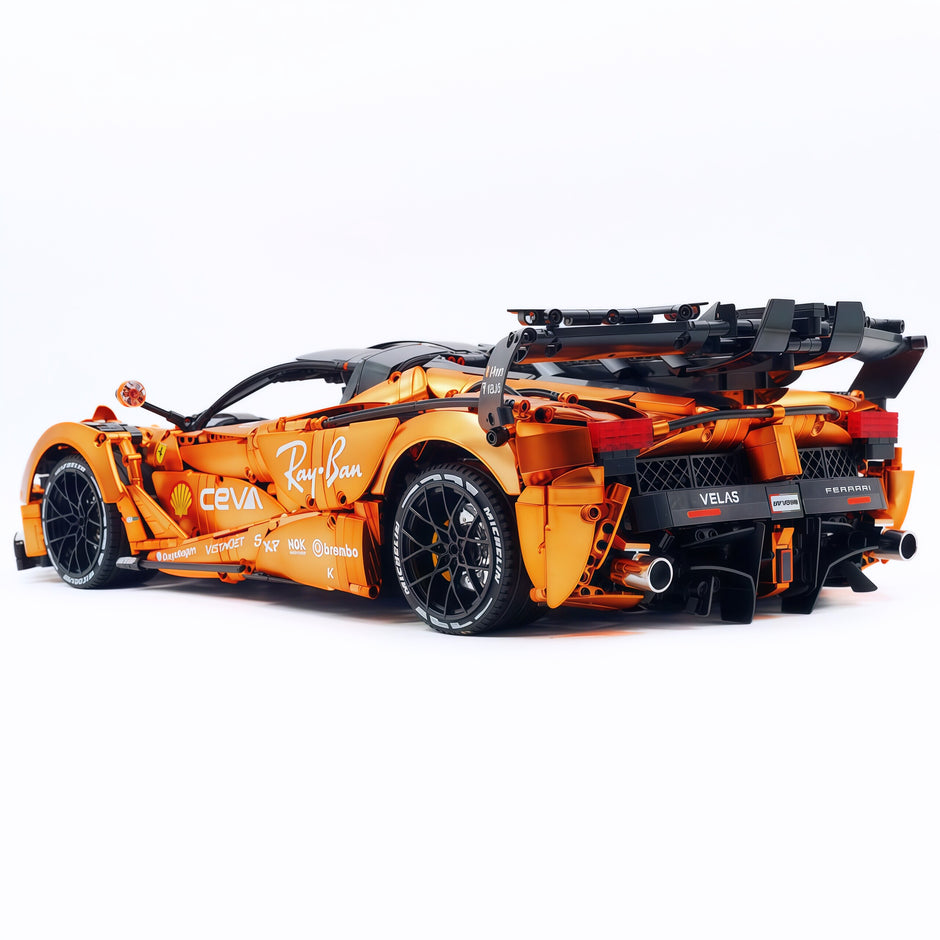 CADA-C61505 1:8 Sports Car LaFerrari Custom Electroplating Orange Building Block Set 4739pcs Adult Collector Collectible Model Kit