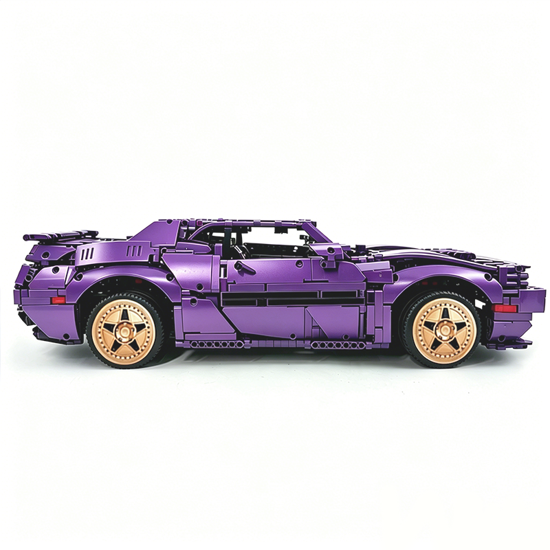 MOC-152910 1:8 Sports Car Dodge Challenger Concept Building Block Set 3121pcs Collectible Model Kit with Custom Wheels
