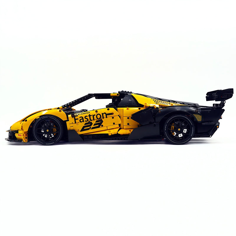 TGL-SCV12 1:8 Sports Car Lamborghini Custom Yellow Building Block Set 4100pcs Adult Collector Collectible Model Kit