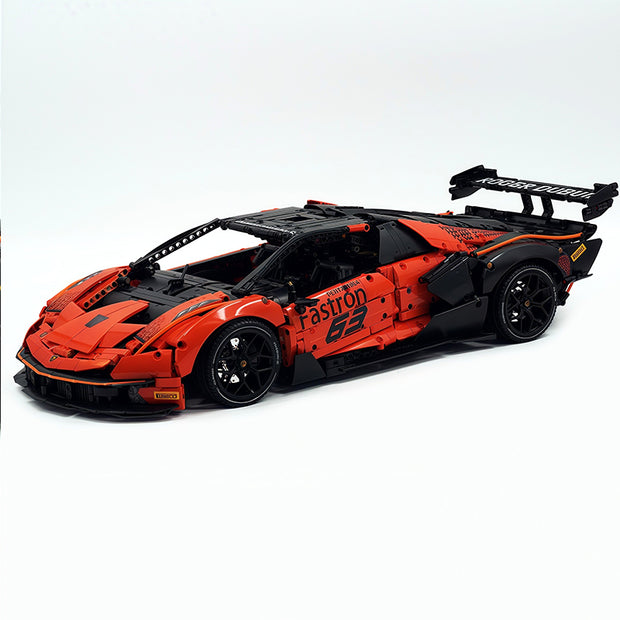 TGL-SCV12 1:8 Sports Car Lamborghini Custom Red Building Block Set 4100pcs Adult Collector Collectible Model Kit